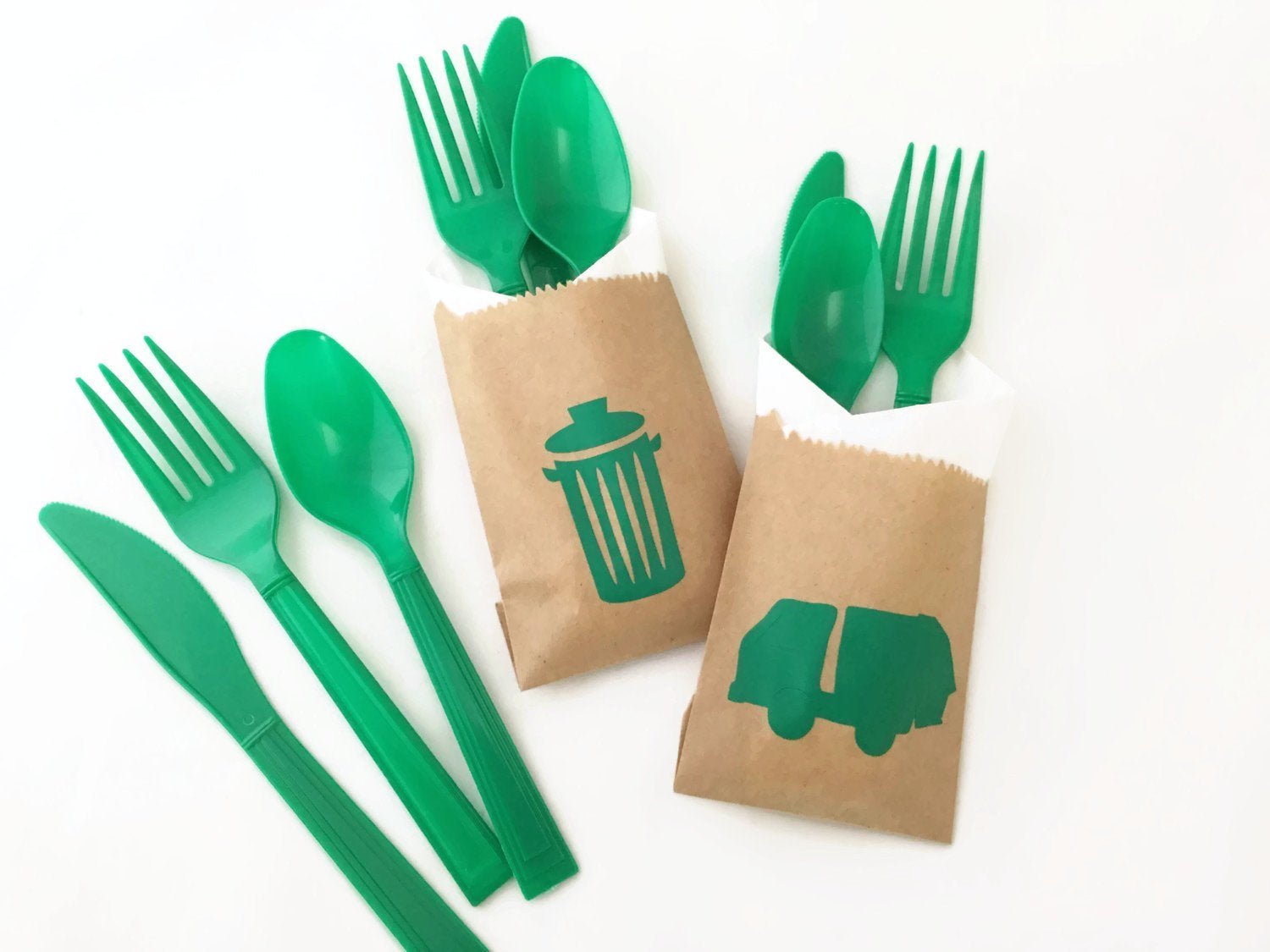 Cutlery Garbage Truck Party Bags - Stesha Party