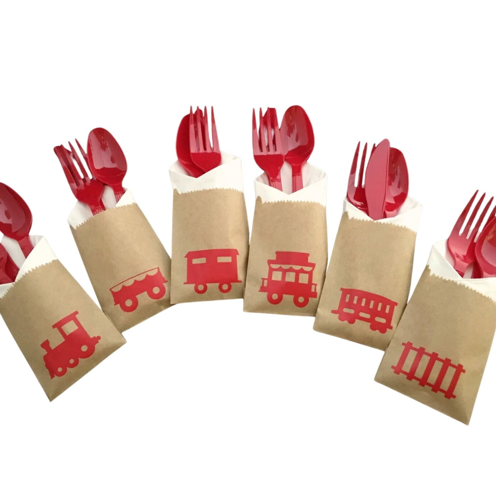 Cutlery Train Party Bags - Stesha Party