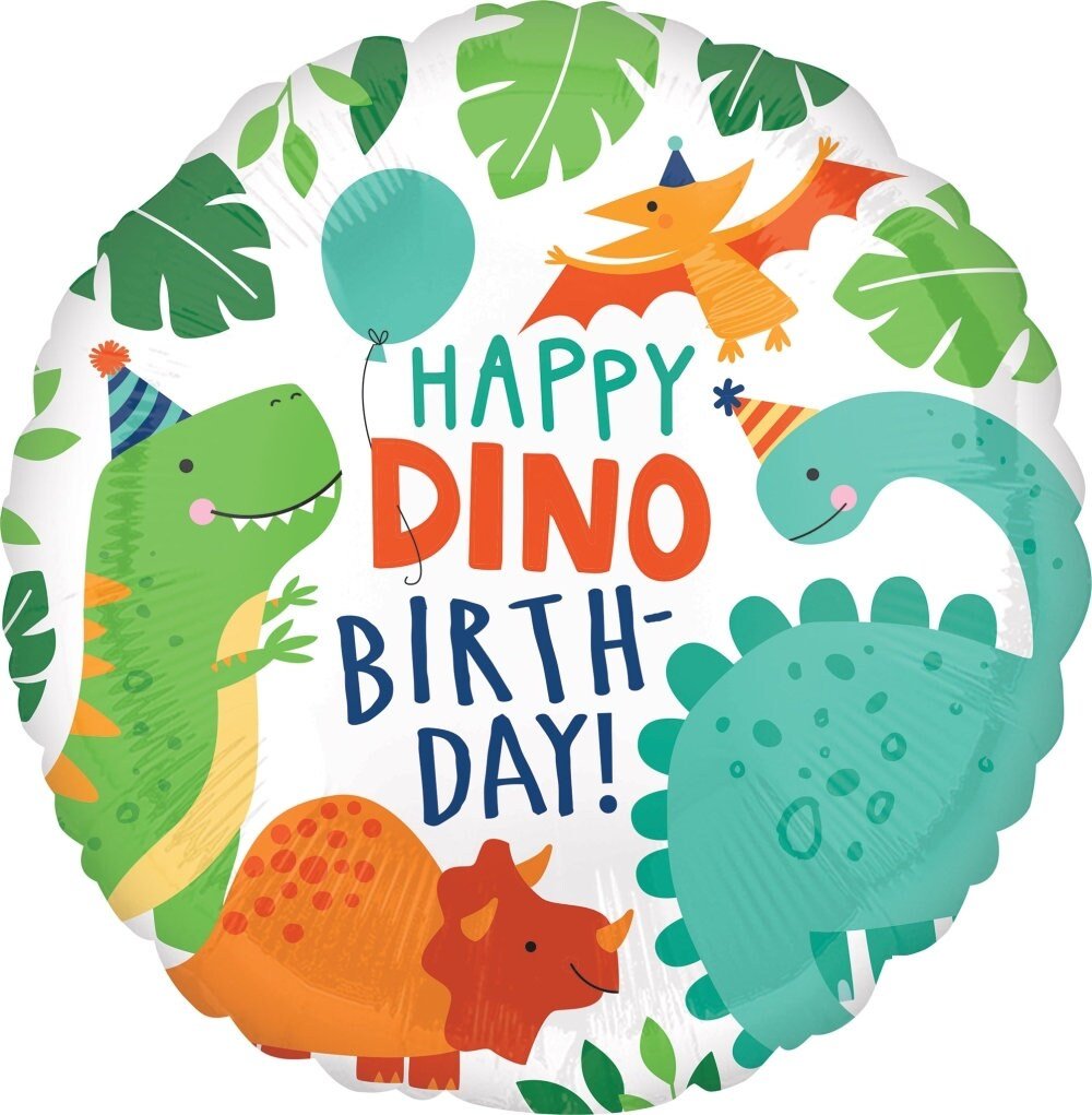 Dinosaur Birthday Foil Balloon - Stesha Party