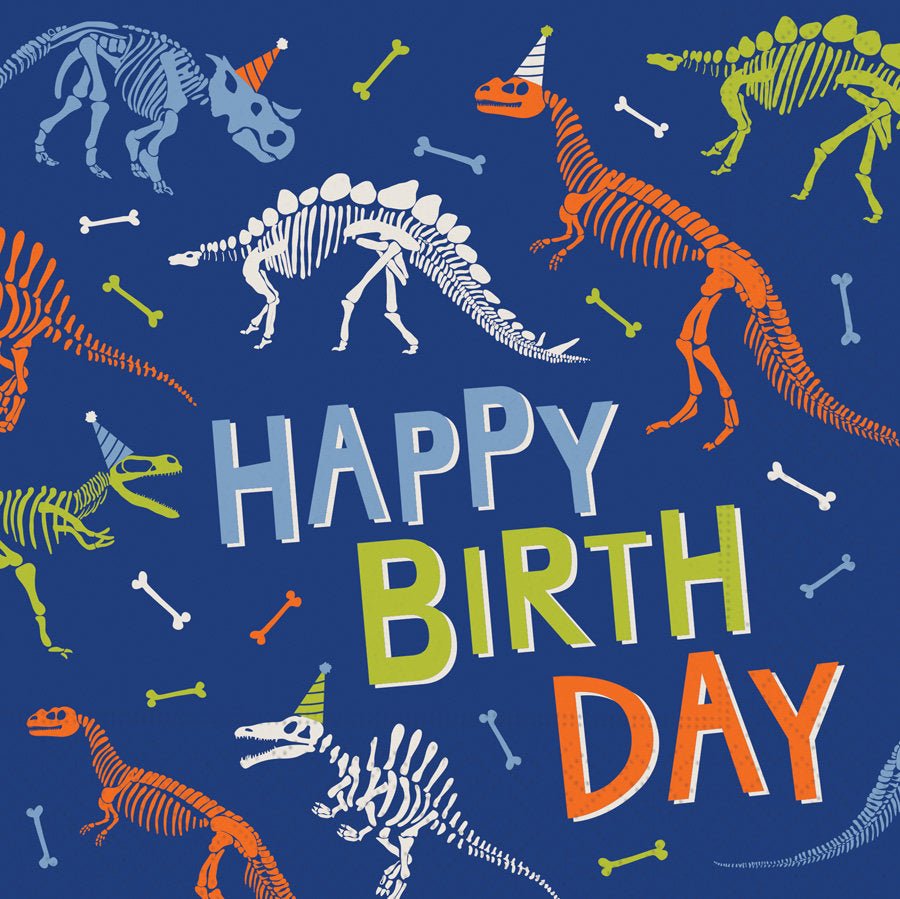 Dinosaur &quot;Happy Birthday&quot; Napkins - Stesha Party