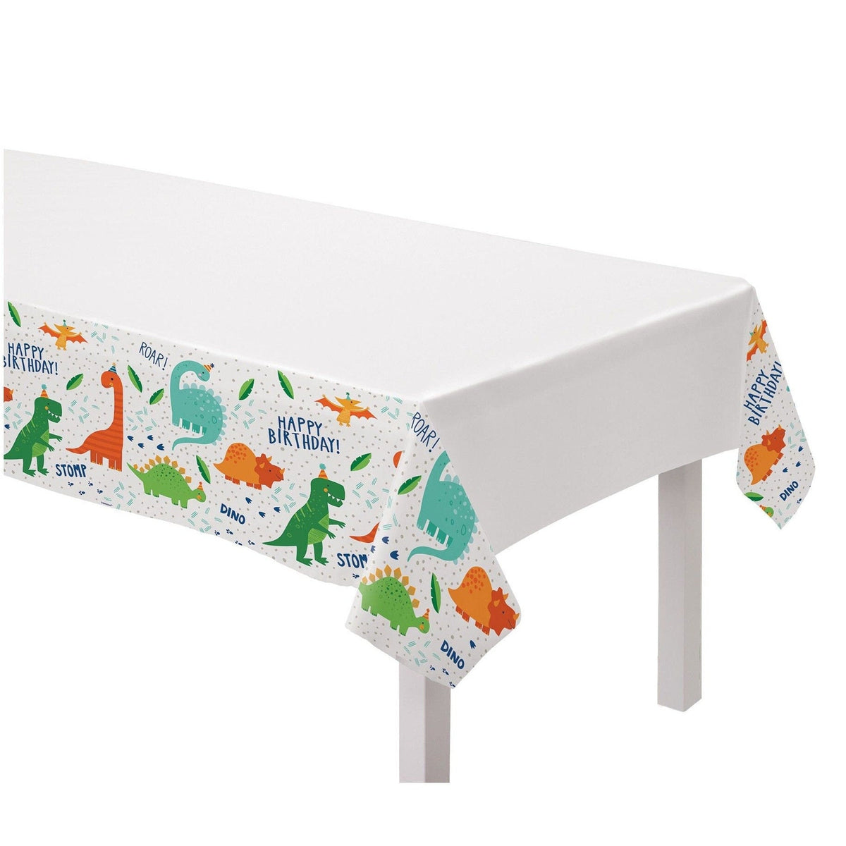 Dinosaur &quot;Happy Birthday&quot; Party Tablecloth - Stesha Party