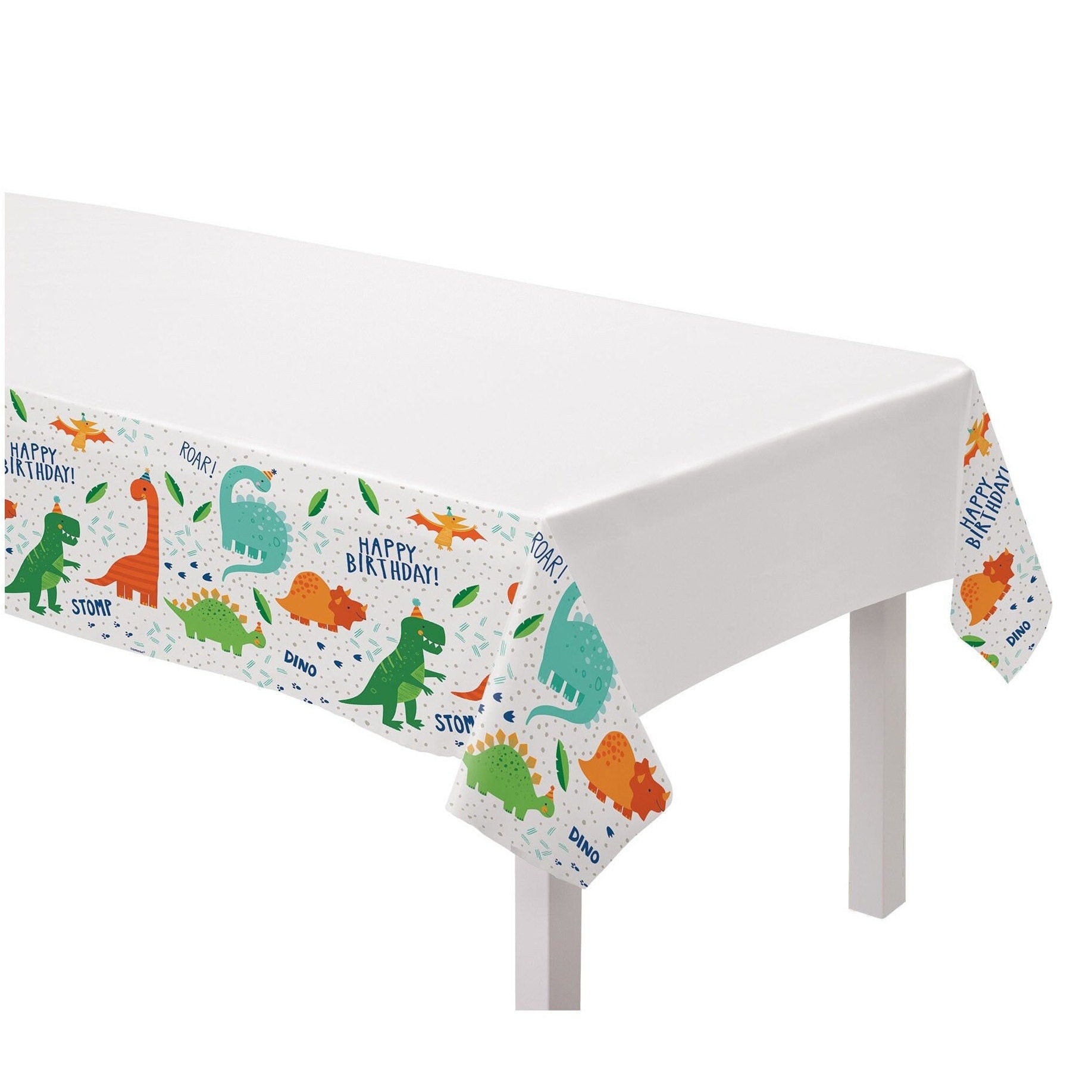 Dinosaur "Happy Birthday" Party Tablecloth - Stesha Party