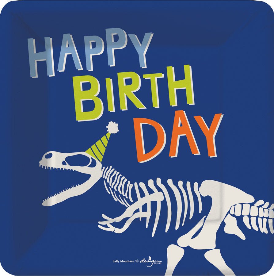 Dinosaur &quot;Happy Birthday&quot; Plates - Stesha Party