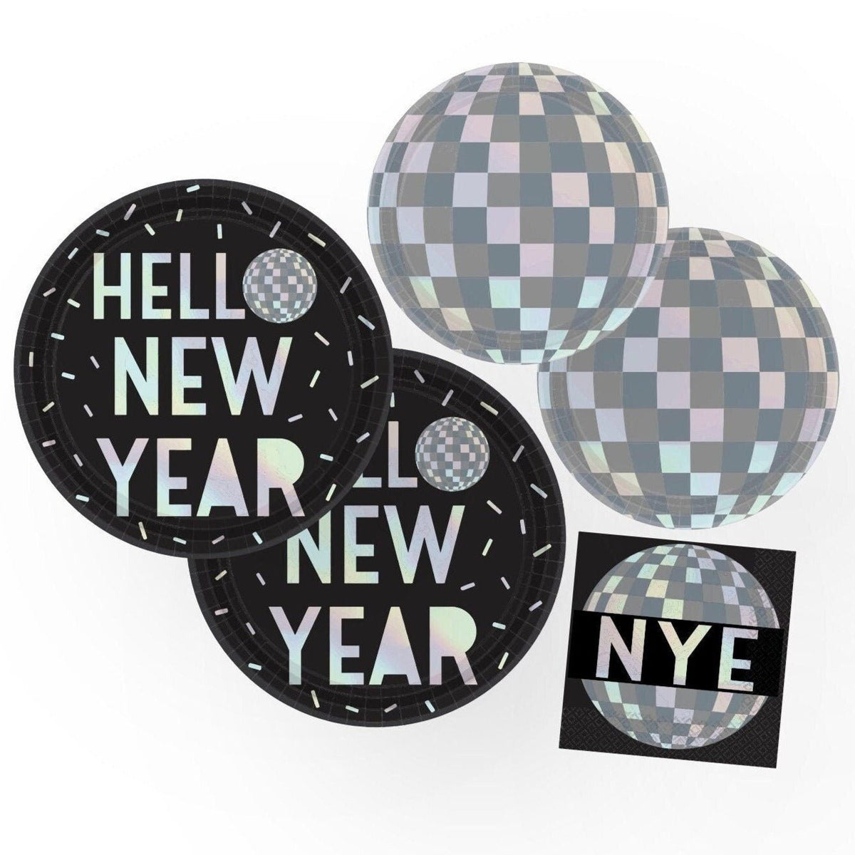 Disco New Years Party Plates &amp; Napkins - Stesha Party