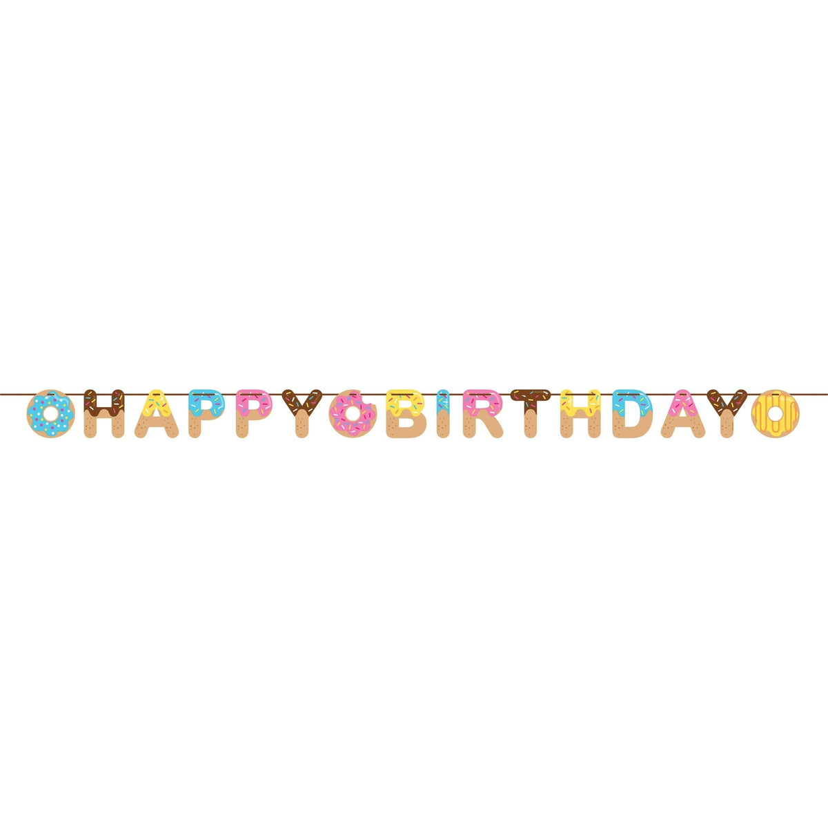 Donut &quot;Happy Birthday&quot; Banner - Stesha Party