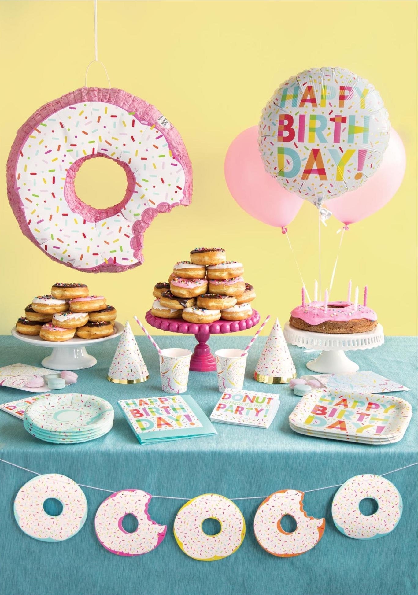 Donut "Happy Birthday" Party Napkins - Stesha Party