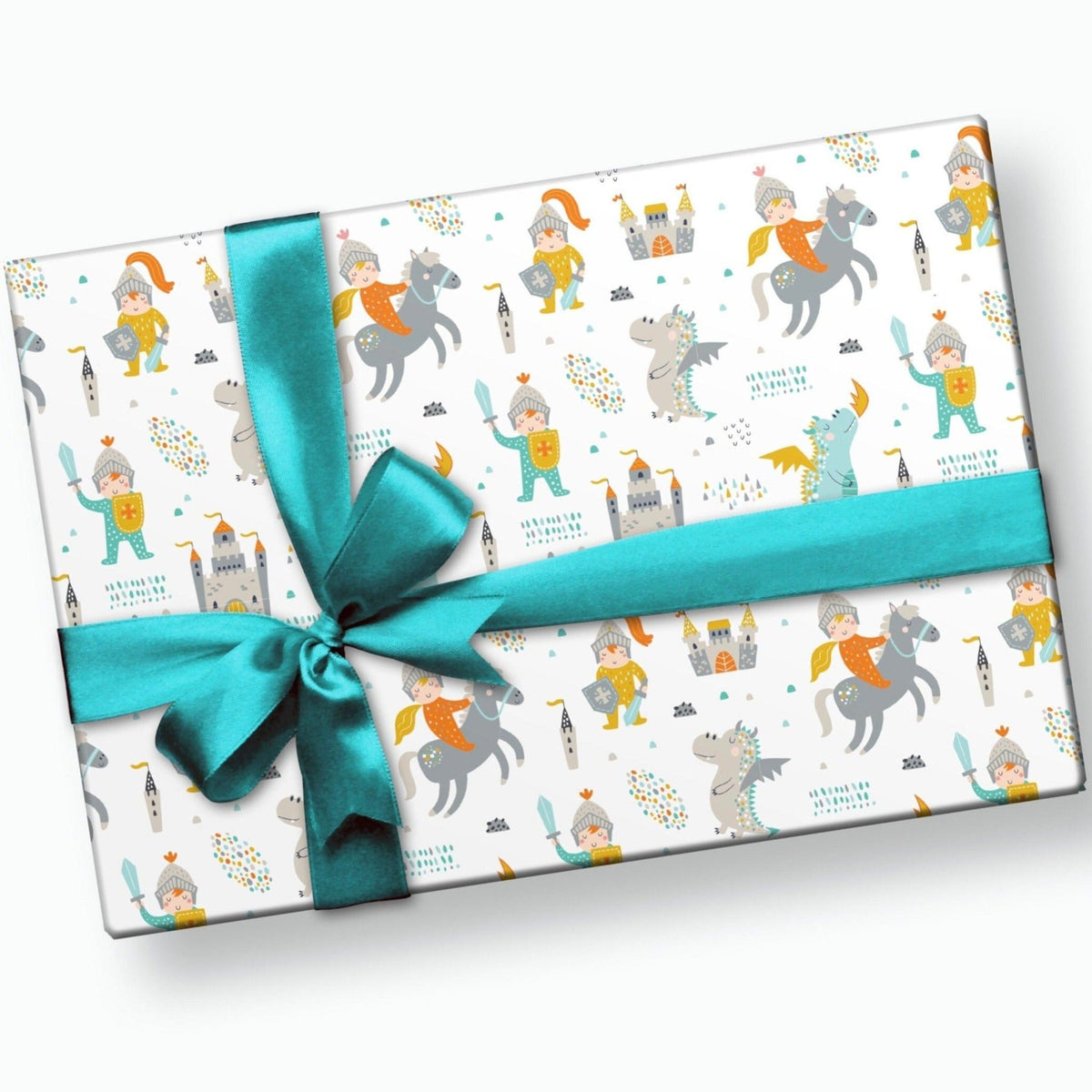 Dragon, Horse &amp; Knight Wrapping Paper - Stesha Party