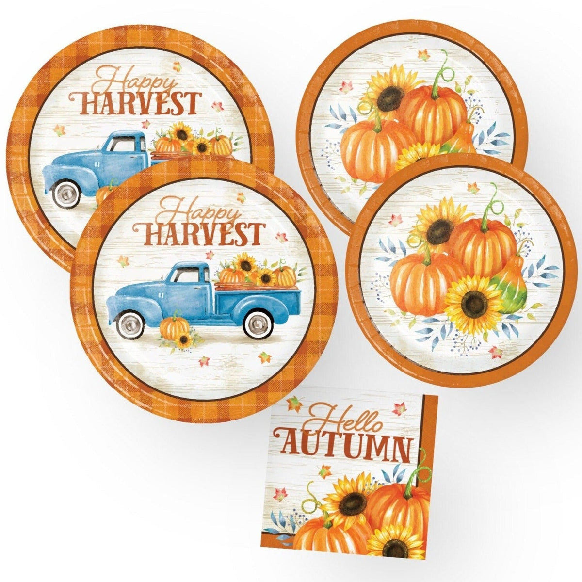 Fall Harvest Pumpkin Party Plates &amp; Napkins - Stesha Party