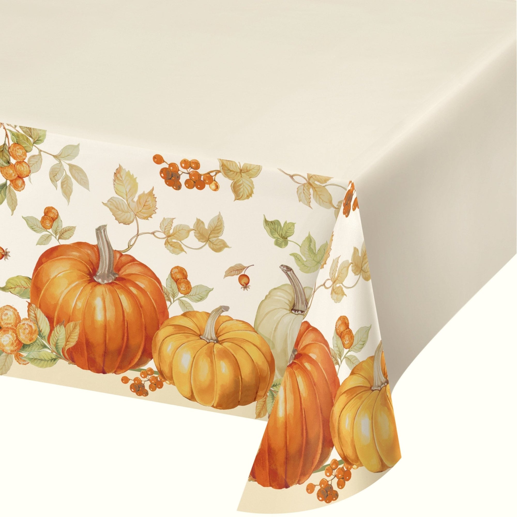 Fall Leaves Pumpkin Party Tablecloth - Stesha Party