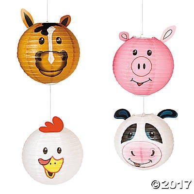 Farm Animal Paper Lanterns - Stesha Party