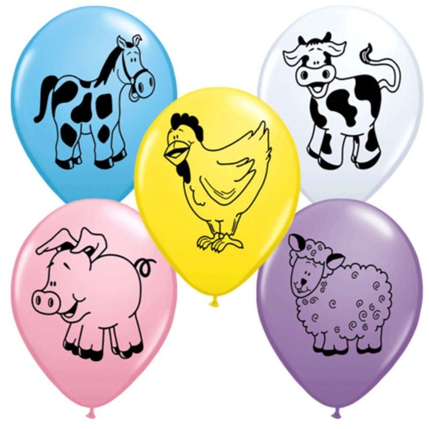 Farm Animal Party Balloons - Stesha Party