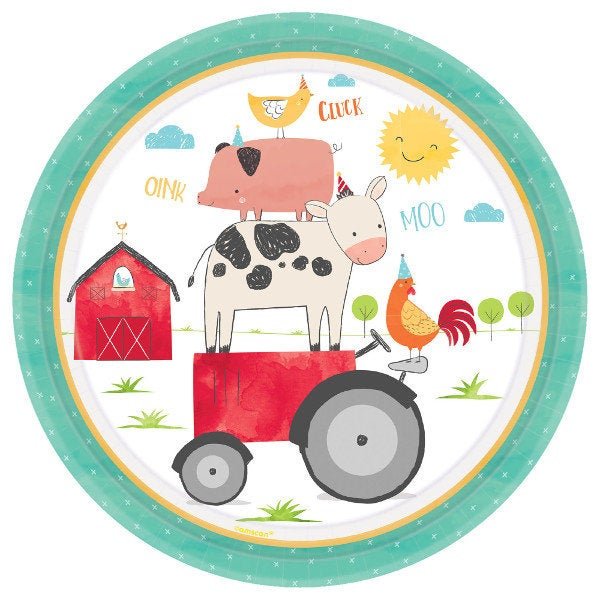 Farm Animal Party Plates - Stesha Party