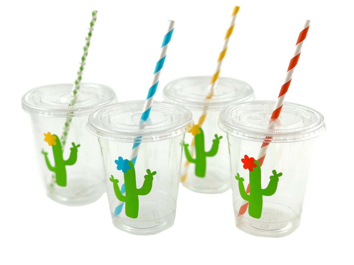 Fiesta Cactus Party Cups with Lids & Straws - Stesha Party - Boy Baby  Shower, cinco de mayo, cup