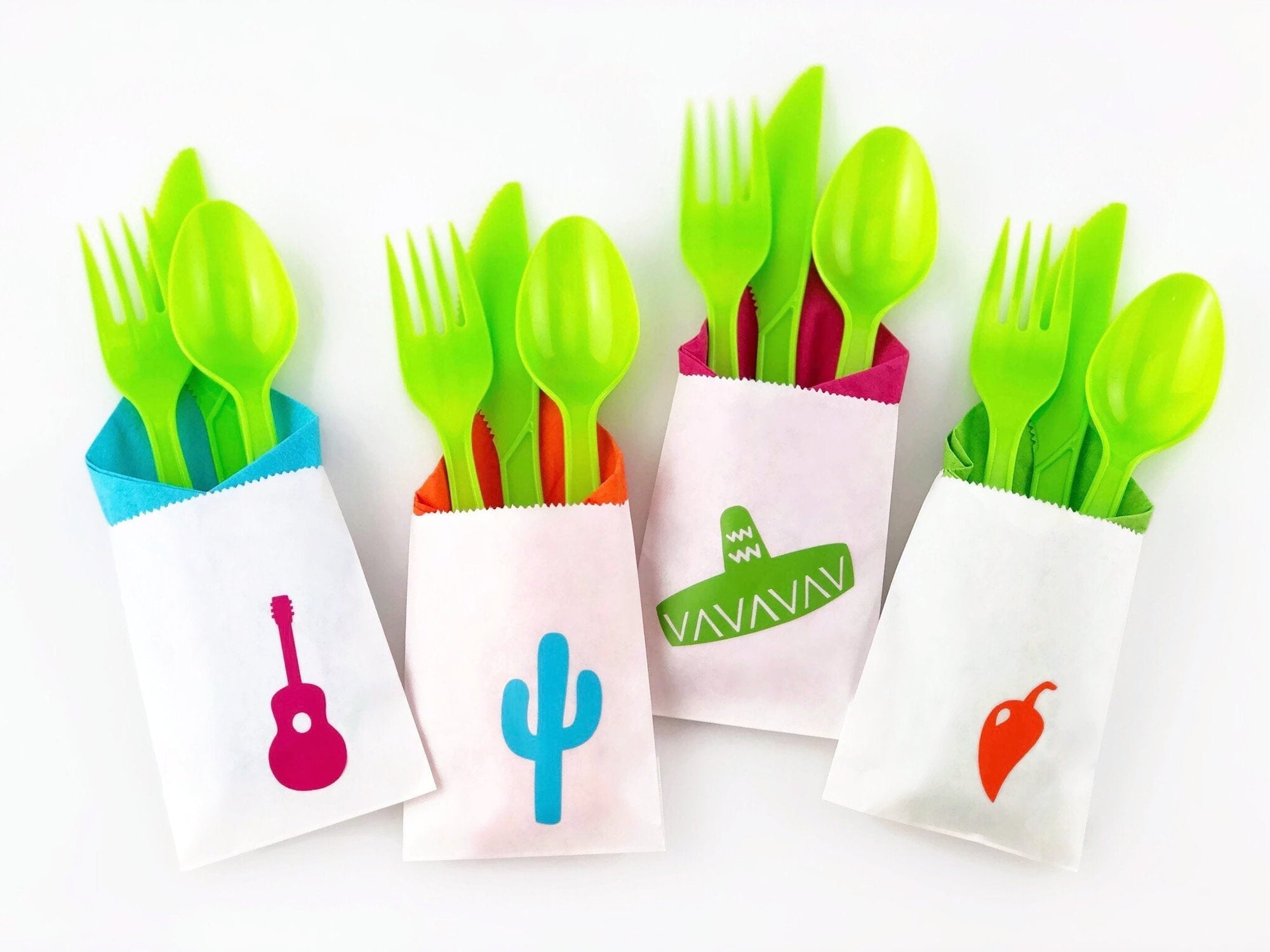 Fiesta Cutlery Bags - Stesha Party