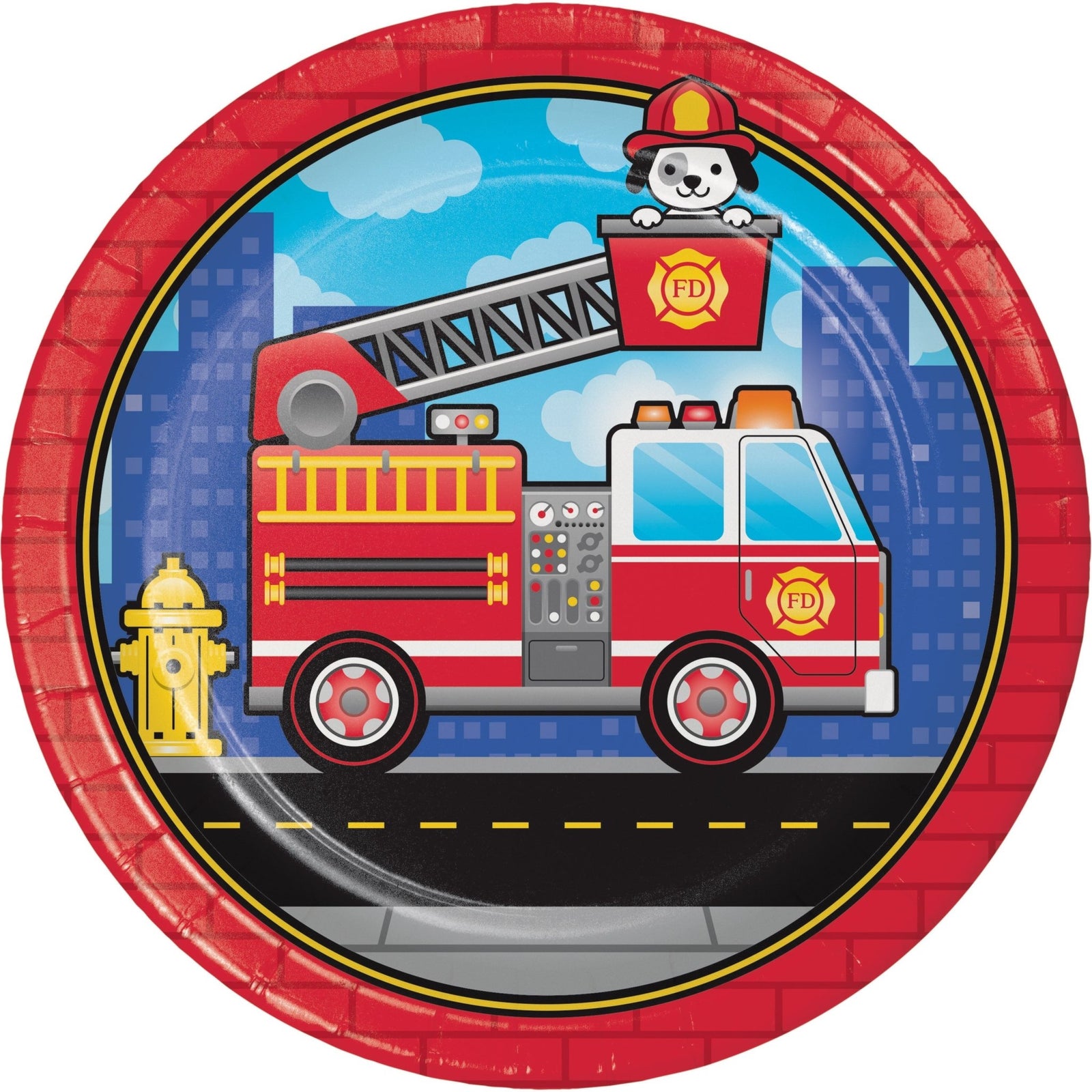 Firetruck Party Plates - Stesha Party