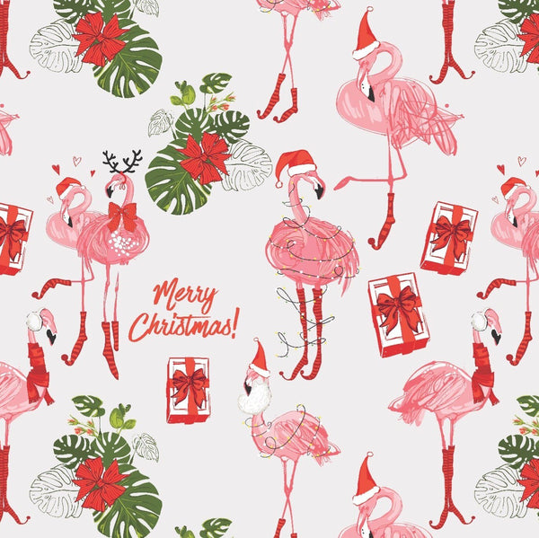 Flamingo Christmas Gift Wrapping Paper - Stesha Party - christmas, holiday  gw, tropical gw