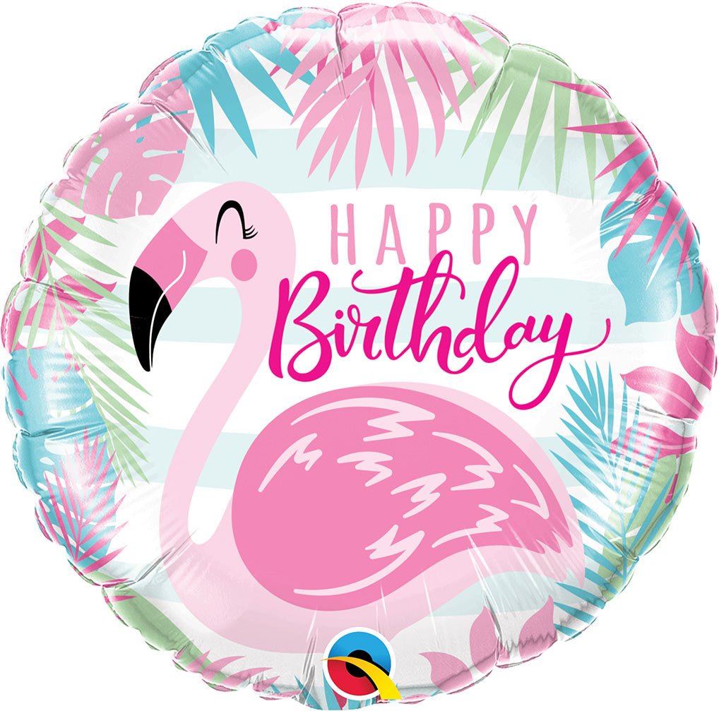 Flamingo &quot;Happy Birthday&quot; Balloon - Stesha Party