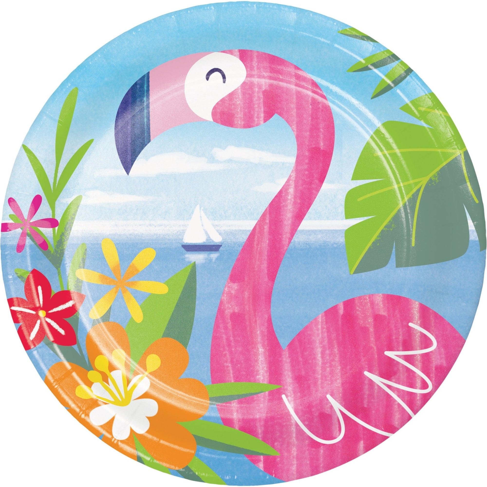 Flamingo Party Tropical Plates - Stesha Party