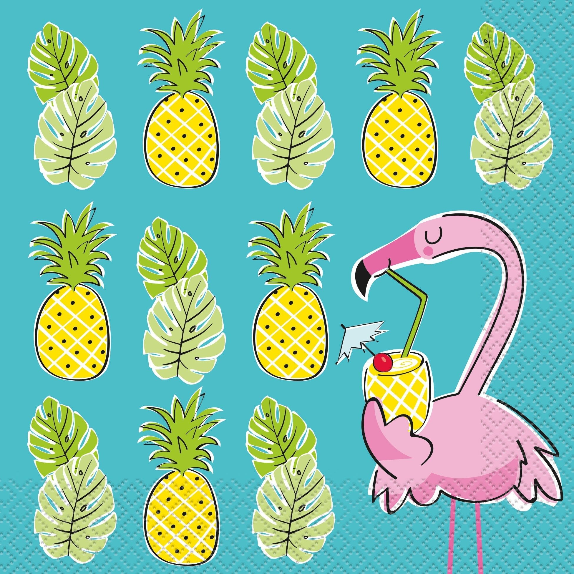 Flamingo Pineapple Party Napkins - Stesha Party