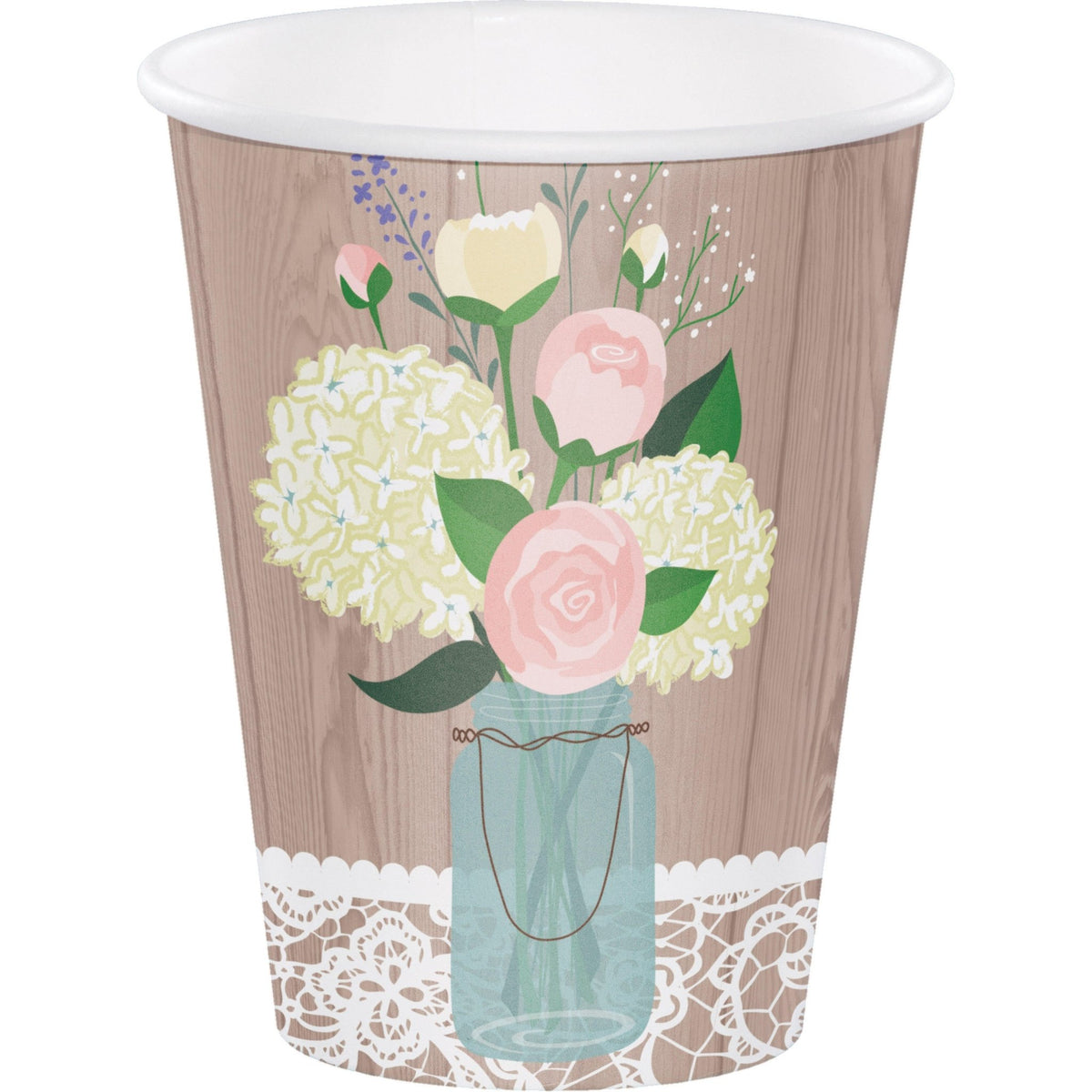 Floral Bridal Shower Cups - Stesha Party