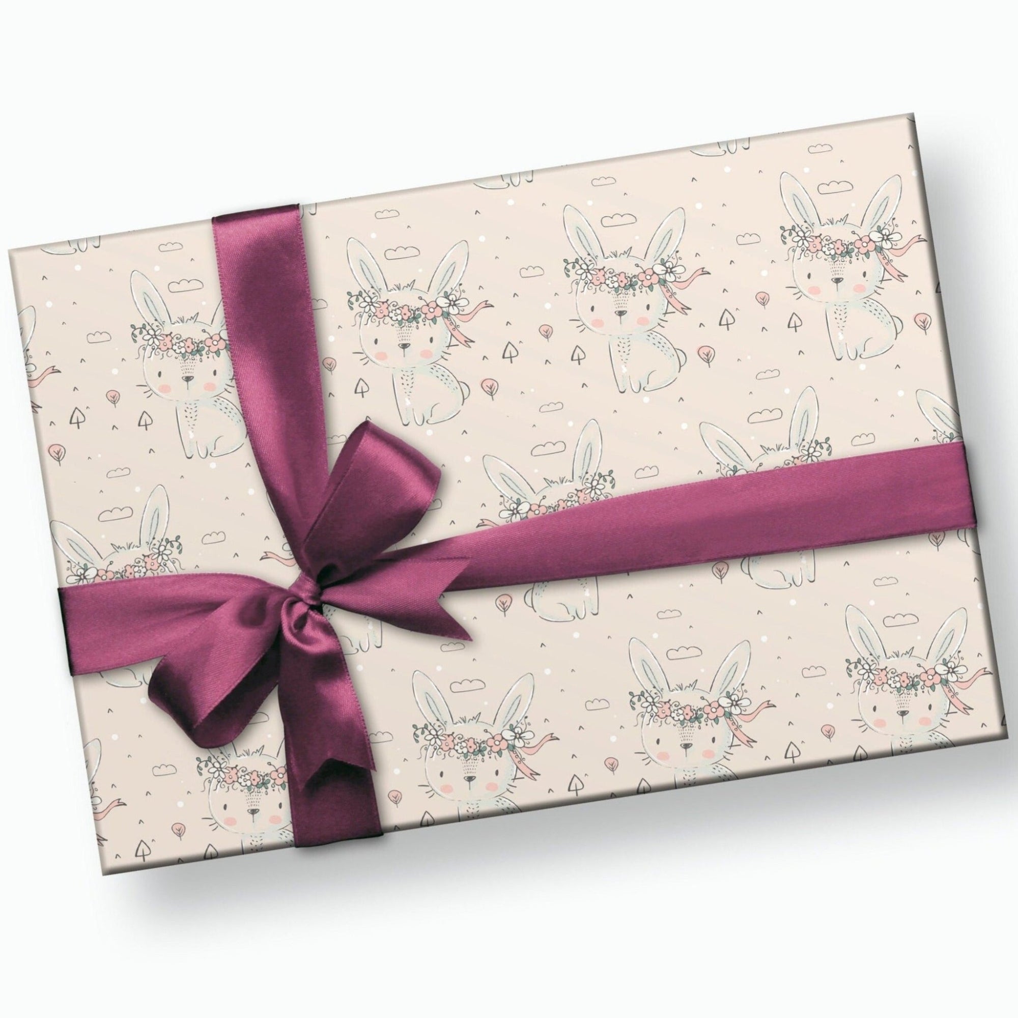 Floral Bunny Gift Wrap - Stesha Party