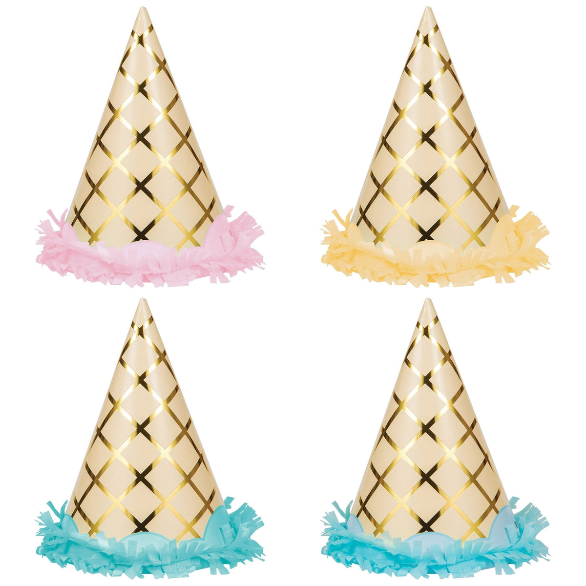 Fringe Ice Cream Party Hats - Stesha Party