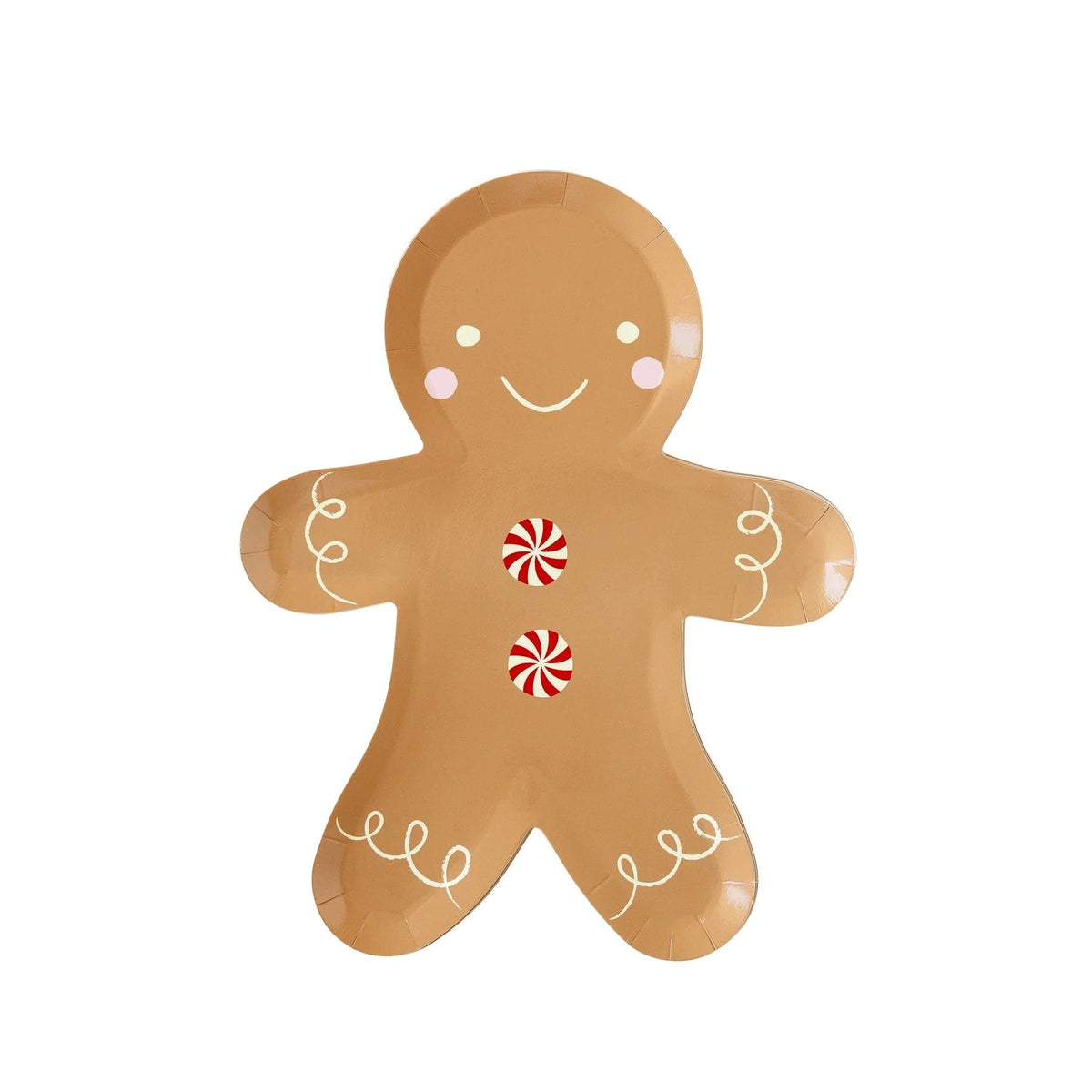 Gingerbread Man Shaped Holiday Plates 8ct - Stesha Party