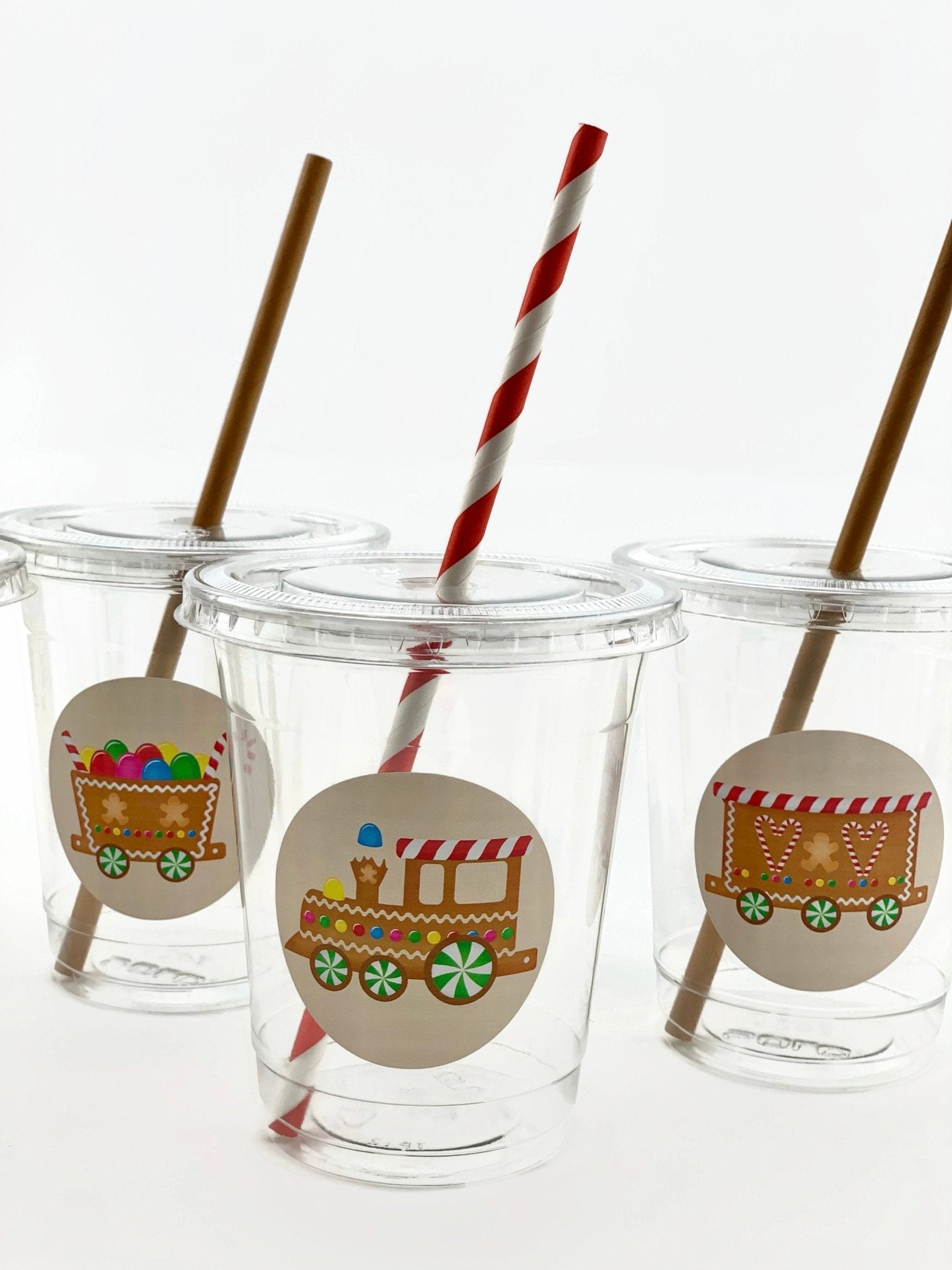 Gingerbread Train Clear Cup Set - Stesha Party