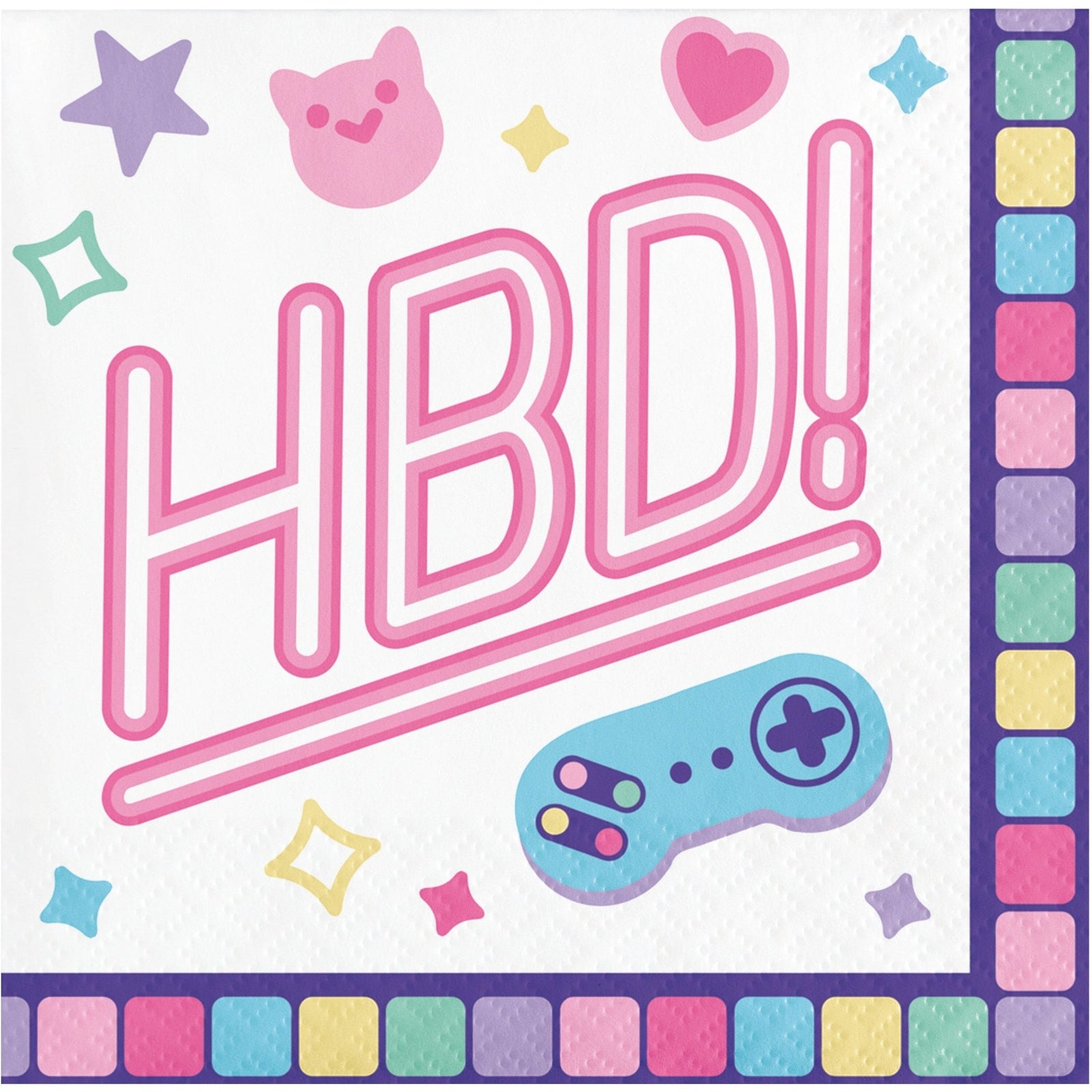 Girl Gamer Birthday Napkins - Stesha Party