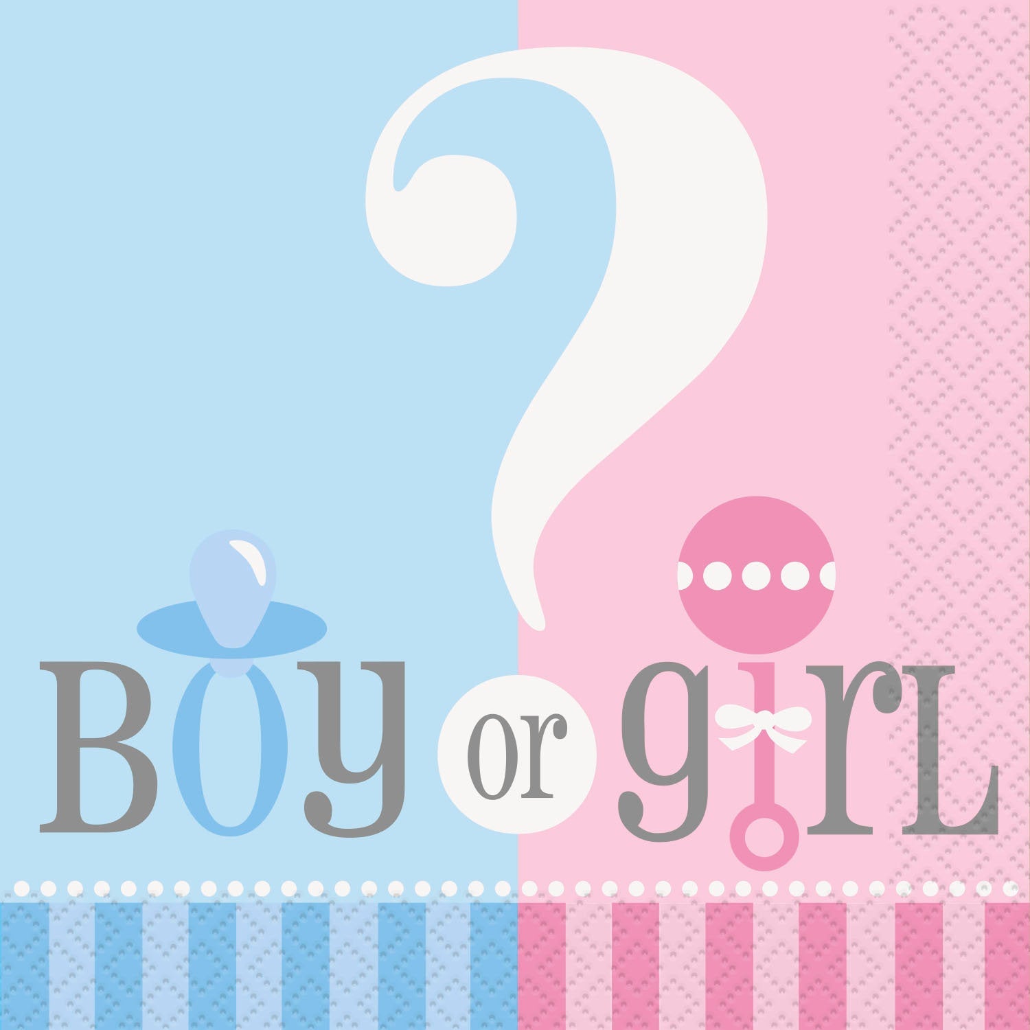 "Girl or Boy" Gender Reveal Napkins - Stesha Party