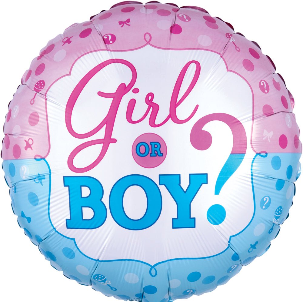 &quot;Girl or Boy?&quot; Gender Reveal Party Balloon - Stesha Party