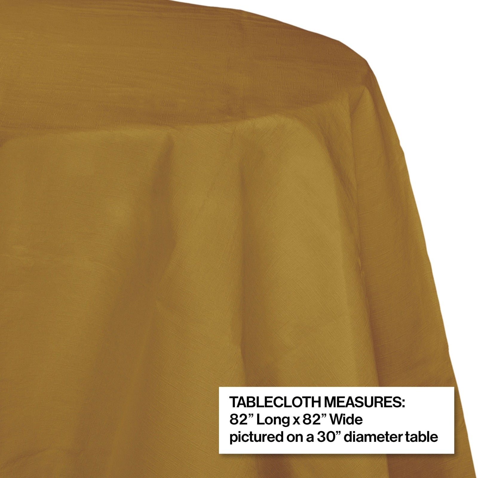 Gold Absorbent Round Paper Tablecloth - Stesha Party