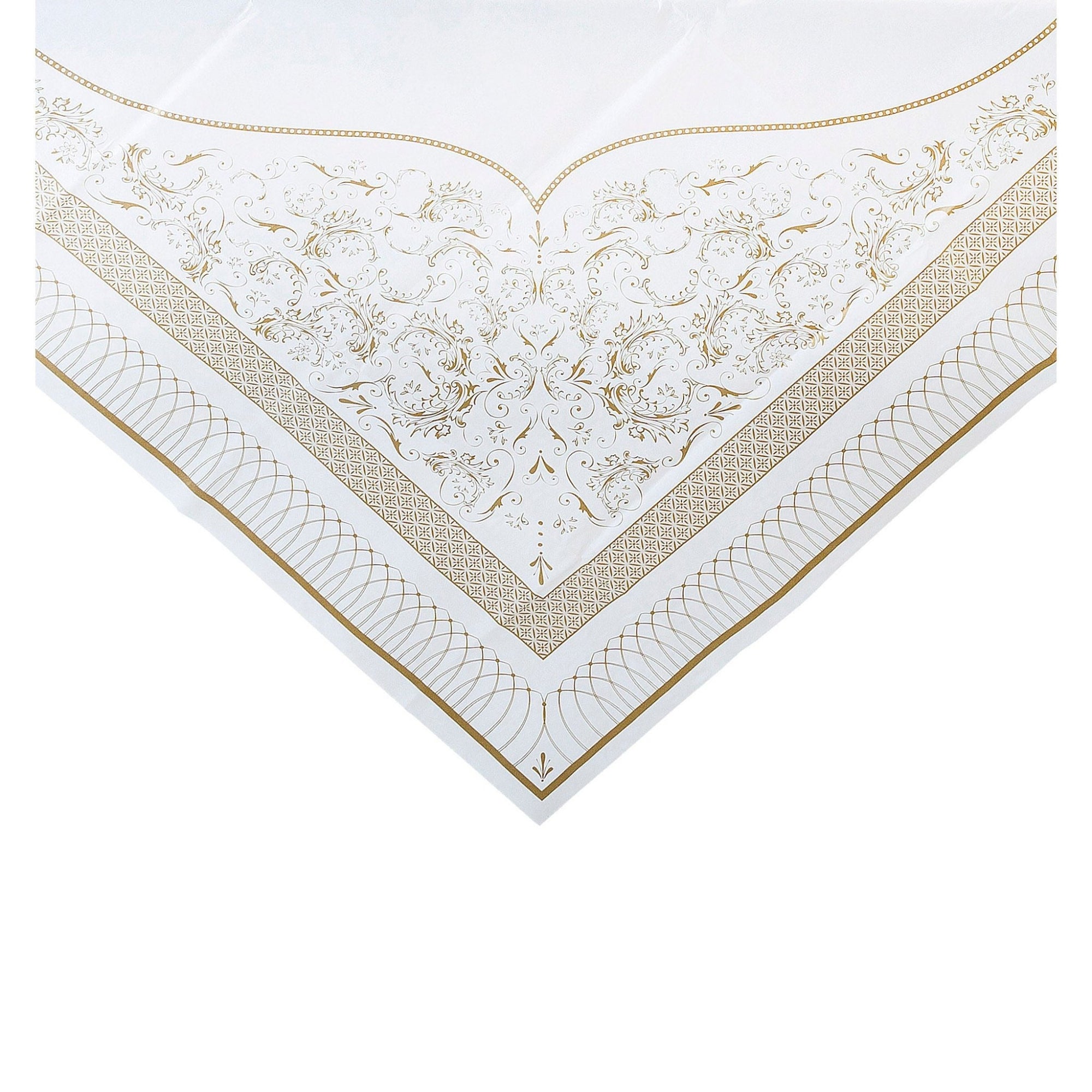 Gold and White Elegant Tablecloth - Stesha Party