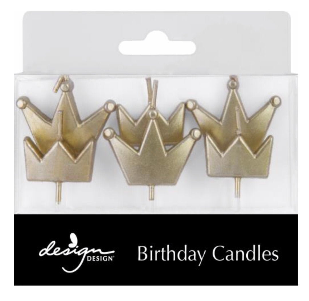 Gold Crown Shaped Candles - Stesha Party