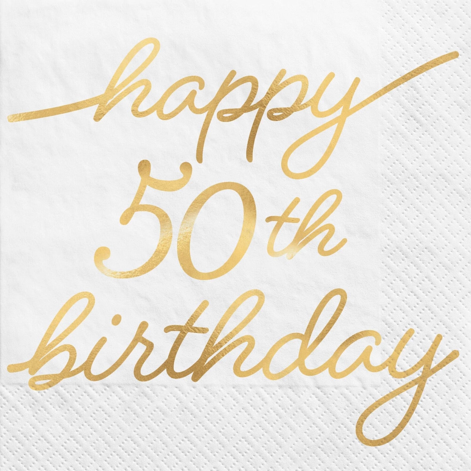 Gold Foil 50th Birthday Napkins - Stesha Party