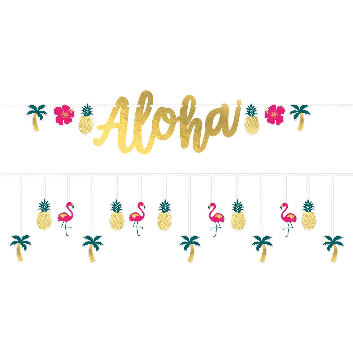 Gold Foil Aloha Party Banner - Stesha Party