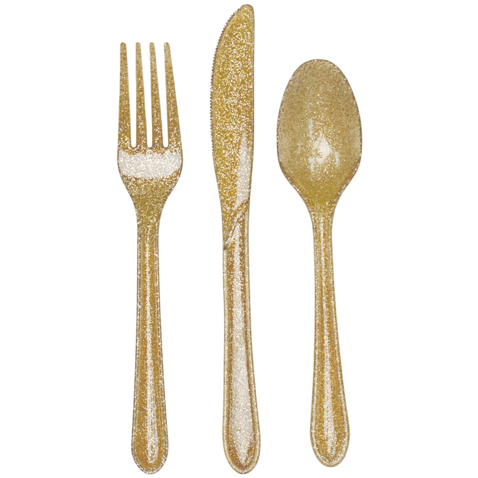 Gold Glitter Cutlery - Stesha Party