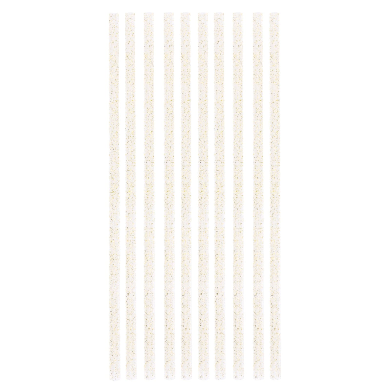 Gold Glitter Reusable Plastic Straws 10ct - Stesha Party