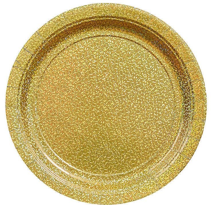 Gold Holographic Party Plates - Stesha Party