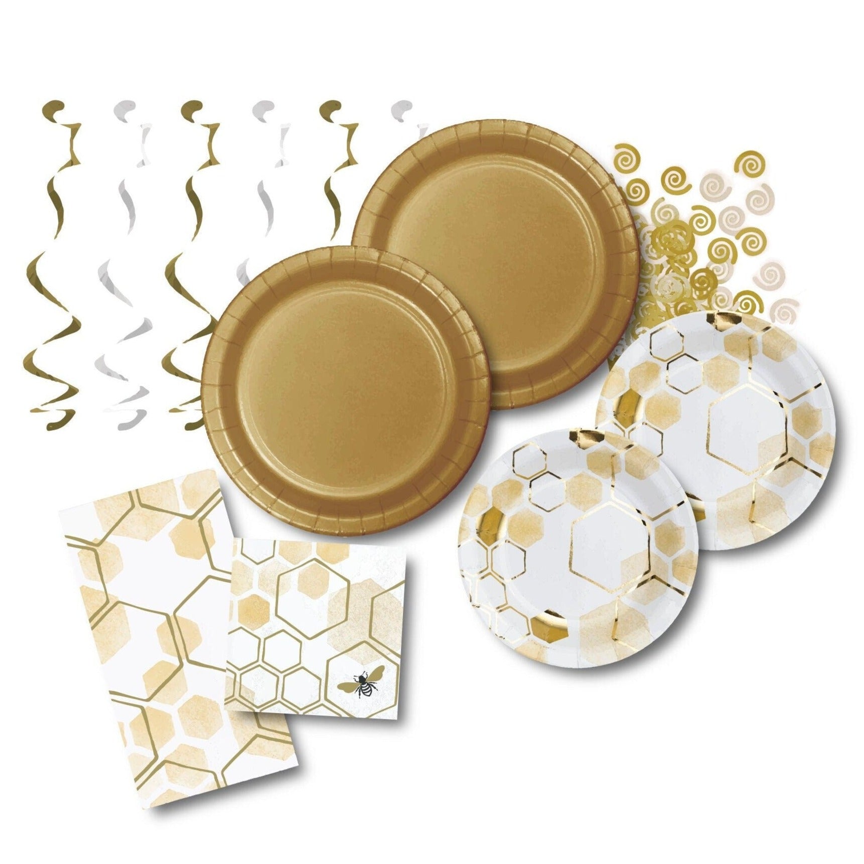 Gold Honeycomb Bee Party Pack - Stesha Party