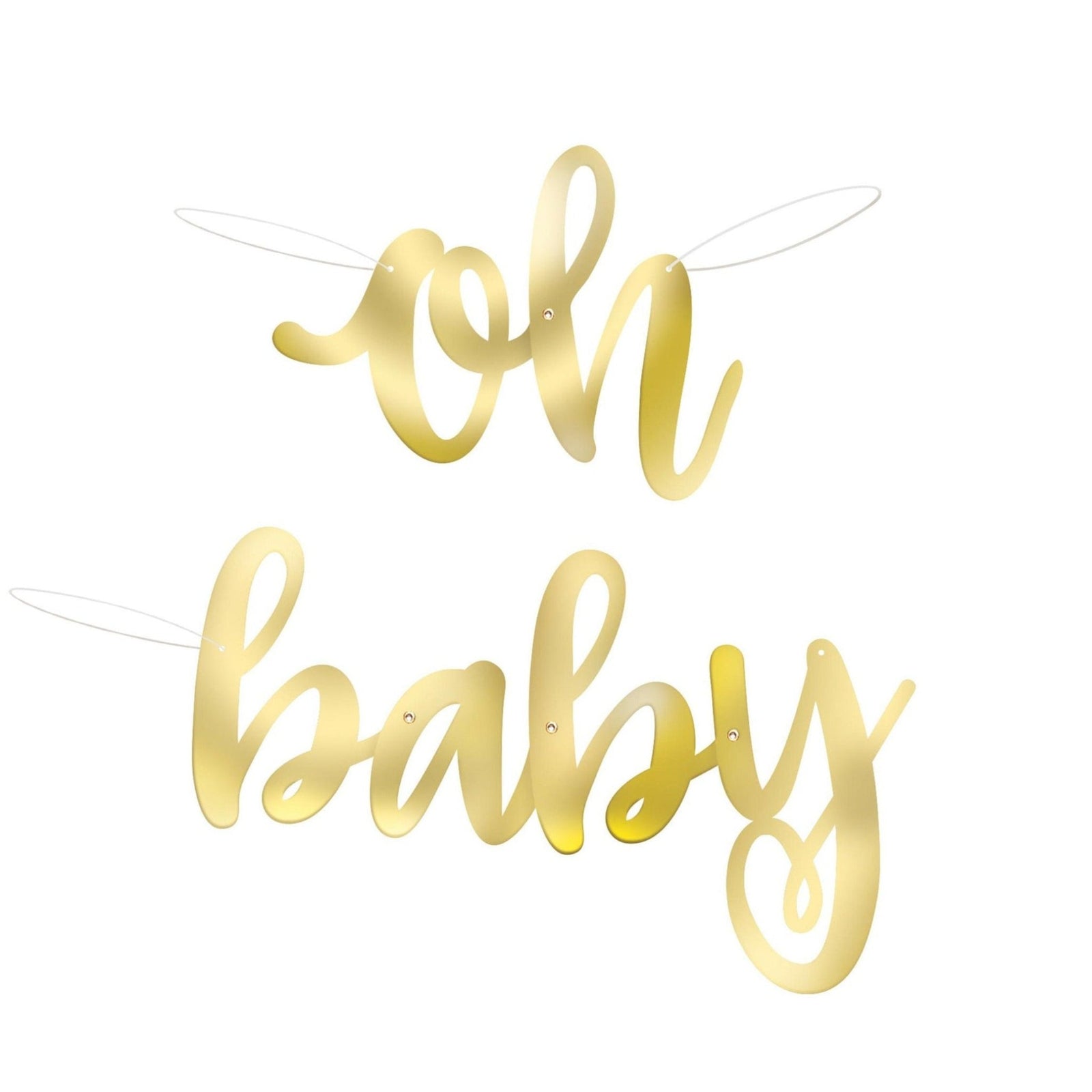 Gold "Oh Baby" Shower Banner - Stesha Party