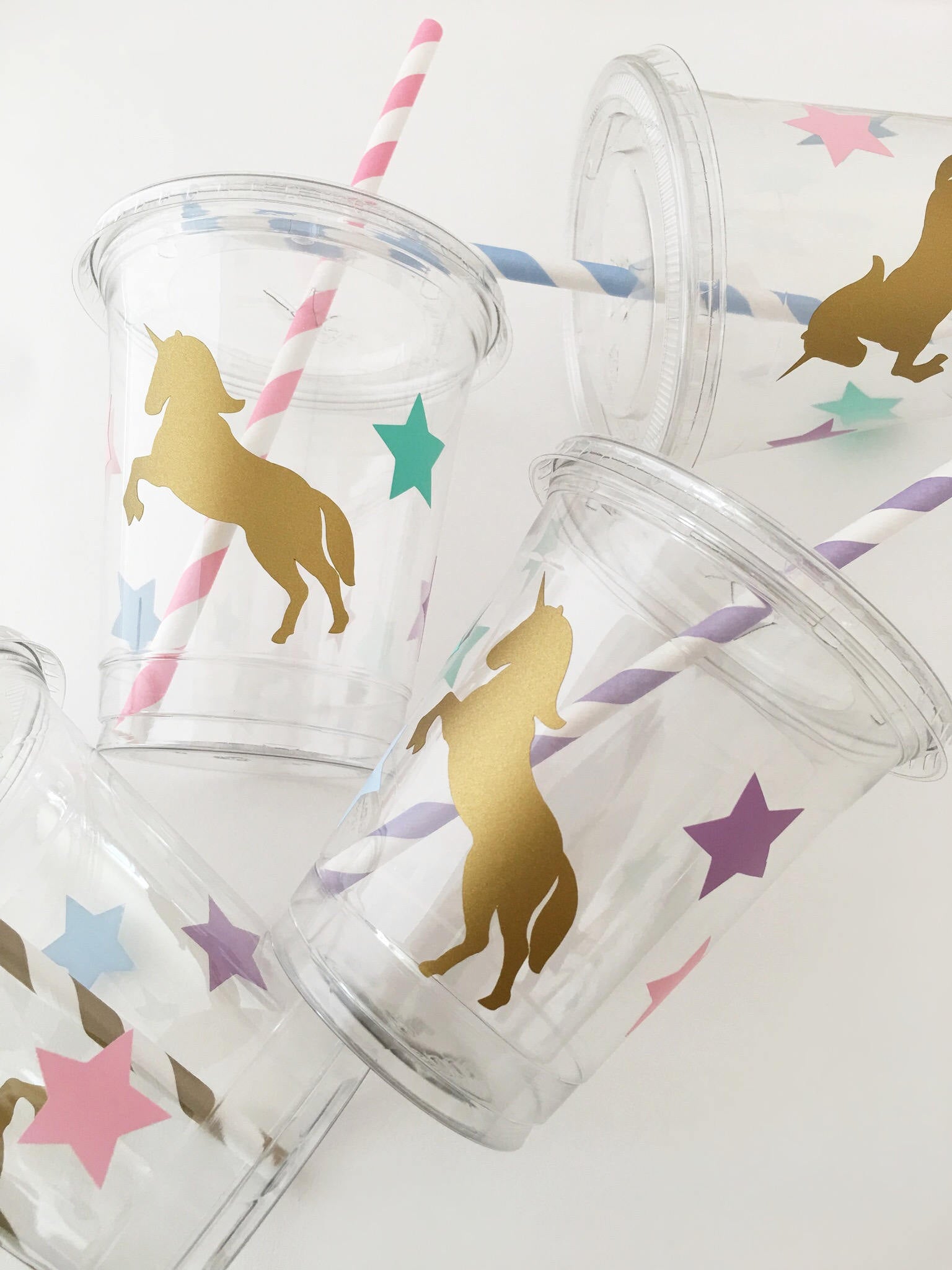 Gold Unicorn Party Cups - Stesha Party