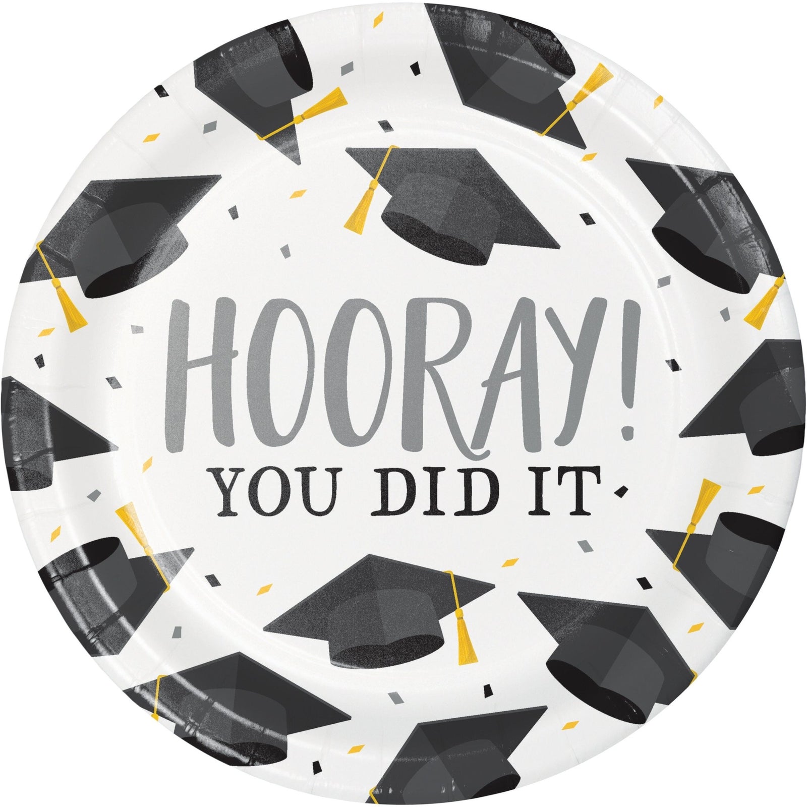 Graduation "HOORAY! YOU DID IT" Plates - Stesha Party