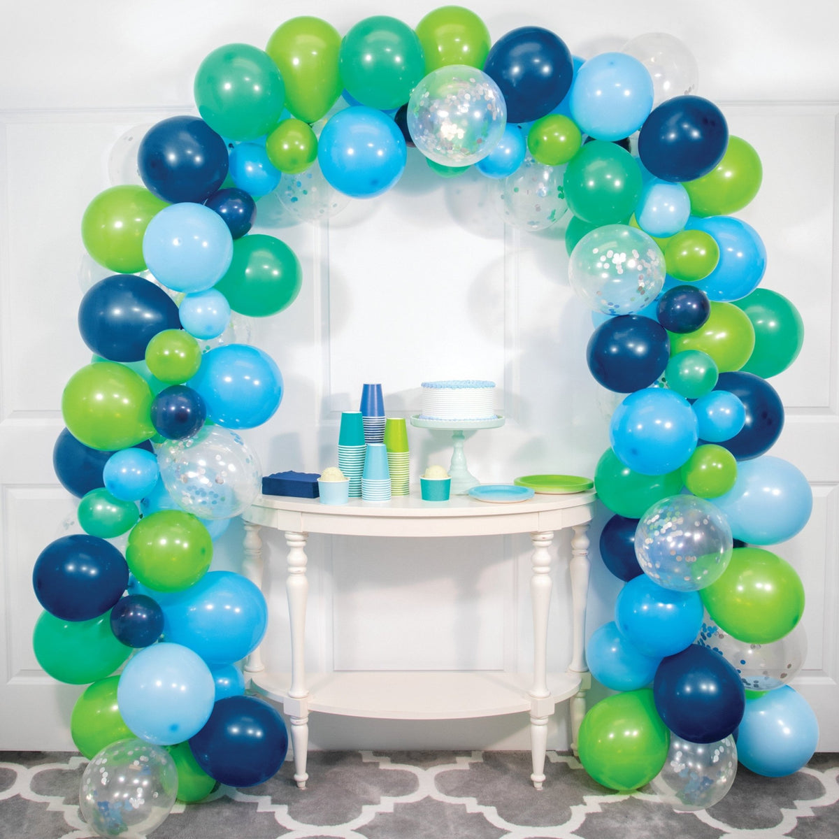 Green &amp; Blue Balloon Arch - Stesha Party