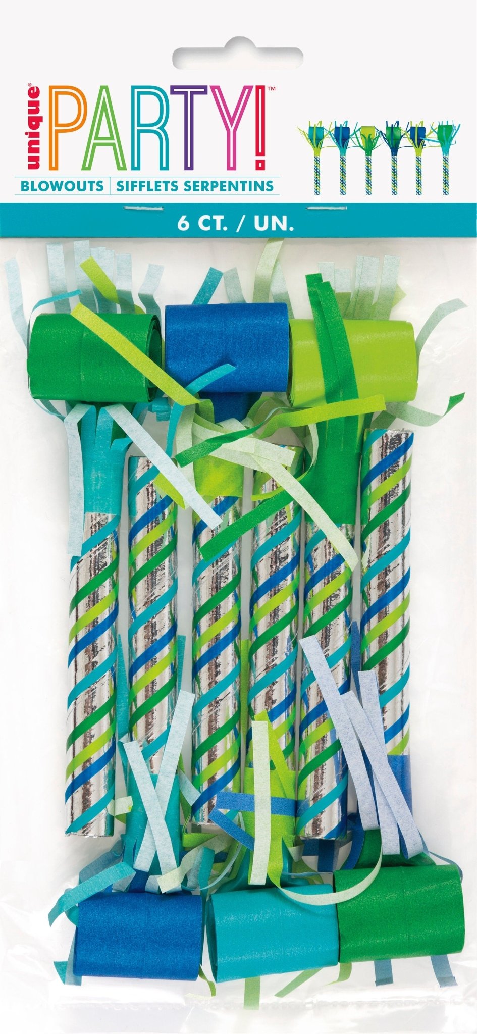 Green &amp; Blue Party Favor Blowouts - Stesha Party