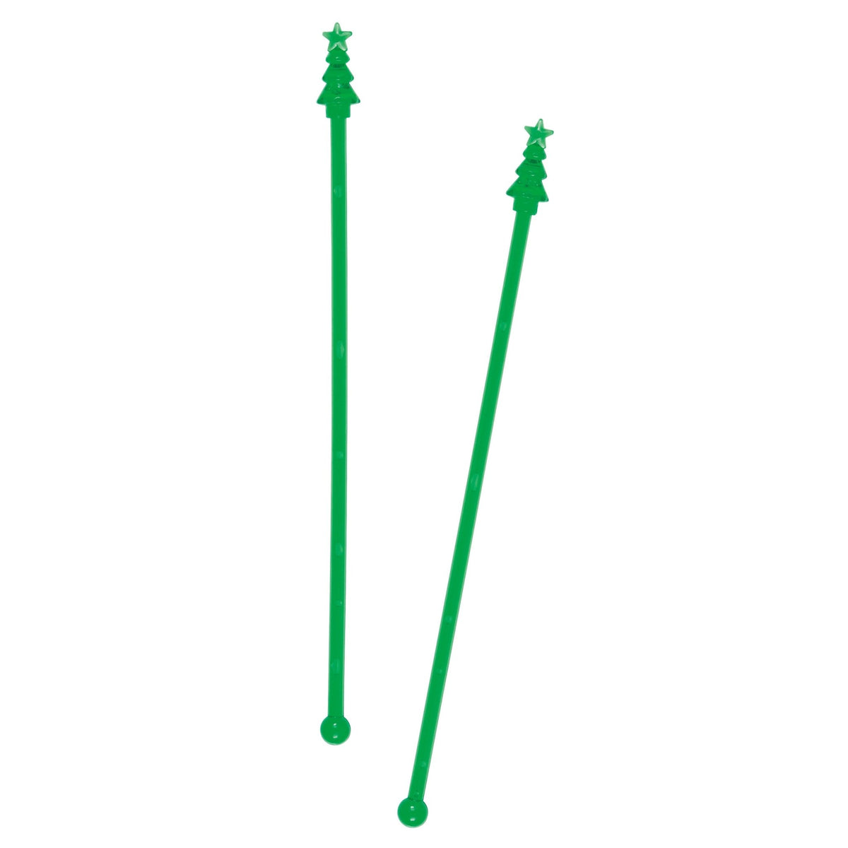 Green Holiday Tree Drink Stir Sticks 8ct - Stesha Party