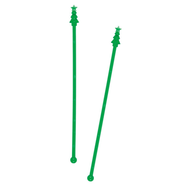 Green & Red Christmas Trees Stirring Straws