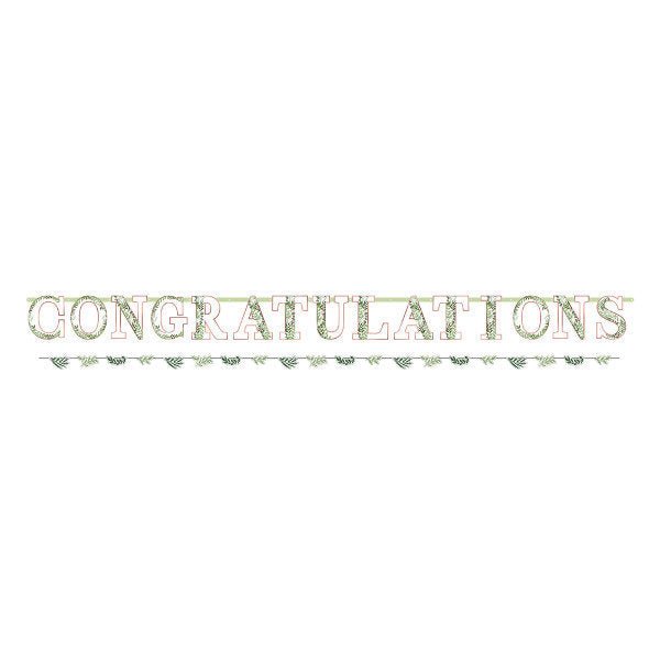 Greenery Bridal Shower "Congratulations" Banner - Stesha Party