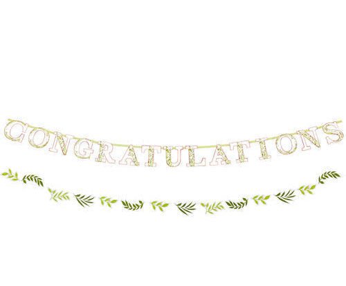 Greenery Bridal Shower &quot;Congratulations&quot; Banner - Stesha Party