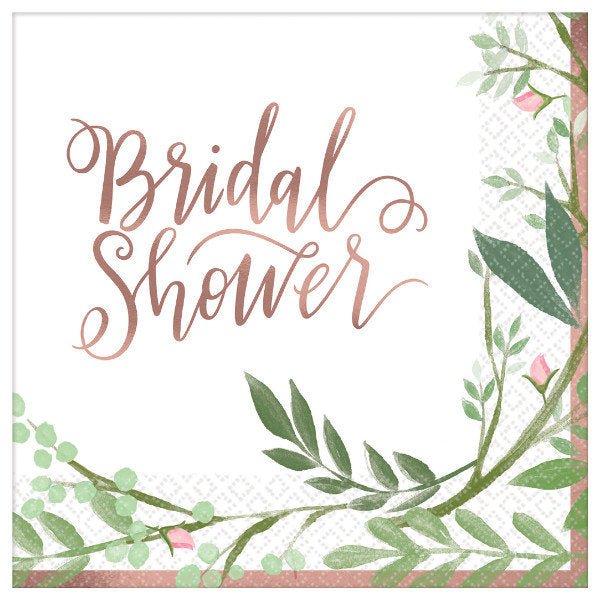 Greenery "Bridal Shower" Napkins - Stesha Party